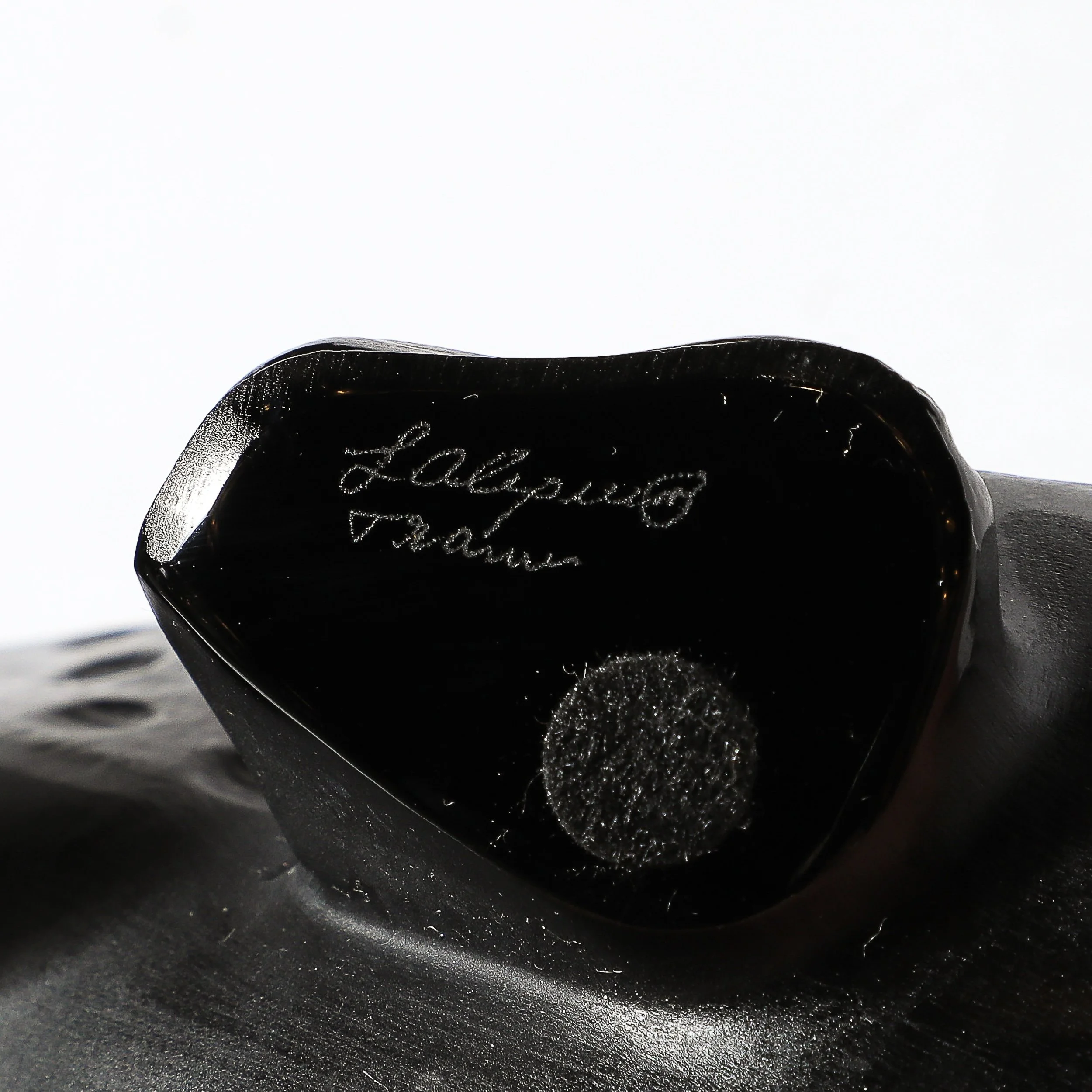 Modernist Spotted Stalking Leopard in Frosted Crystal Signed by